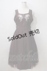 axes femme / 刺繍入サイドチュールジャンスカ M ワイン Y-25-07-03-052-AX-OP-SZ-ZY