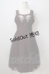 axes femme / 刺繍入サイドチュールジャンスカ M ワイン Y-25-07-03-052-AX-OP-SZ-ZY