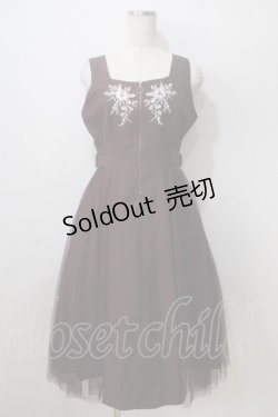 画像1: axes femme / 刺繍入サイドチュールジャンスカ M ワイン Y-25-07-03-052-AX-OP-SZ-ZY