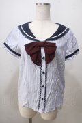 Secret Honey / セーラーブラウス  サックスｘ白 Y-25-07-03-007-CA-BL-AS-ZY