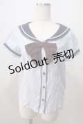 Secret Honey / セーラーブラウス  サックスｘ白 Y-25-07-03-007-CA-BL-AS-ZT102