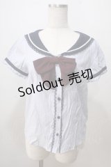 Secret Honey / セーラーブラウス  サックスｘ白 Y-25-07-03-007-CA-BL-AS-ZT102