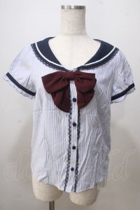 Secret Honey / セーラーブラウス  サックスｘ白 Y-25-07-03-007-CA-BL-AS-ZY