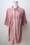 axes femme POETIQUE / ストライプシャツチュニック ピンク M Y-25-07-03-055-AX-OP-SZ-ZY