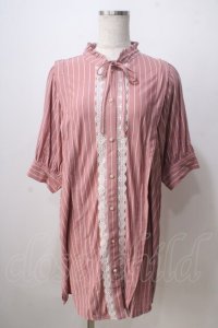 axes femme POETIQUE / ストライプシャツチュニック ピンク M Y-25-07-03-055-AX-OP-SZ-ZY
