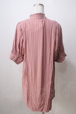 画像2: axes femme POETIQUE / ストライプシャツチュニック ピンク M Y-25-07-03-055-AX-OP-SZ-ZY