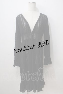 画像1: axes femme / レースロングカーディガン M 黒 Y-25-07-03-056-AX-TO-SZ-ZY