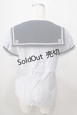 画像2: Secret Honey / セーラーブラウス  サックスｘ白 Y-25-07-03-007-CA-BL-AS-ZT102