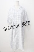 axes femme POETIQUE / チェック開襟シャツワンピース M ブルー Y-25-07-03-059-AX-OP-SZ-ZY