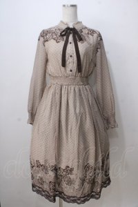 axes femme / レース柄プリントワンピース M 生成り Y-25-07-03-063-AX-OP-SZ-ZY