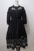 axes femme POETIQUE / 薔薇刺繍ロングワンピ M 黒 Y-25-07-03-064-AX-OP-SZ-ZY