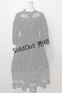 axes femme POETIQUE / 薔薇刺繍ロングワンピ M 黒 Y-25-07-03-064-AX-OP-SZ-ZY