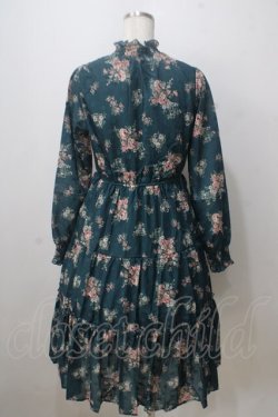 画像2: axes femme / 花柄ティアードワンピース M グリーン Y-25-07-03-067-AX-OP-SZ-ZY