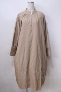 axes femme / 襟刺繍ロングシャツワンピース M ベージュ Y-25-07-03-068-AX-OP-SZ-ZY