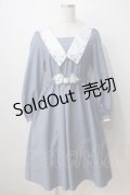 axes femme POETIQUE / フラワー刺繍レトロワンピース M サックス Y-25-07-03-069-AX-OP-SZ-ZI