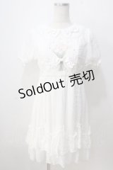 Doll Paradise / デイジー刺繍ドビードットワンピース S 白 Y-25-07-03-073-LO-OP-SZ-ZY