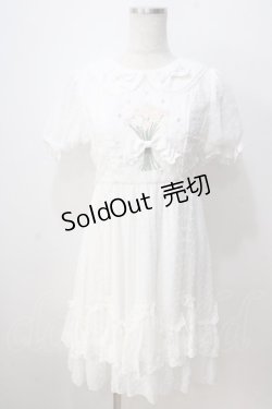 画像1: Doll Paradise / デイジー刺繍ドビードットワンピース S 白 Y-25-07-03-073-LO-OP-SZ-ZY