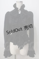MARBLE / ビジュー付きリボンタイフリルブラウス  黒 Y-25-07-03-098-GO-BL-SZ-ZY