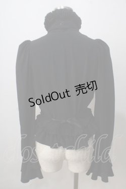 画像2: MARBLE / ビジュー付きリボンタイフリルブラウス  黒 Y-25-07-03-098-GO-BL-SZ-ZY
