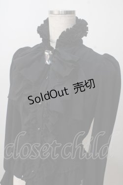 画像3: MARBLE / ビジュー付きリボンタイフリルブラウス  黒 Y-25-07-03-098-GO-BL-SZ-ZY