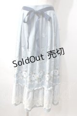 axes femme / パネル花柄フレアスカート M サックス Y-25-07-03-101-AX-SK-SZ-ZY