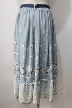画像2: axes femme / パネル花柄フレアスカート M サックス Y-25-07-03-101-AX-SK-SZ-ZY
