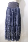 axes femme / 花柄ボリュームチュールスカート M 紺 Y-25-07-03-102-AX-SK-SZ-ZY