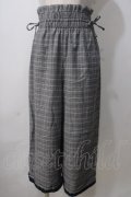 axes femme / チェック柄ワイドパンツ M グレー Y-25-07-03-108-AX-PA-SZ-ZY