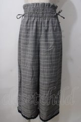 axes femme / チェック柄ワイドパンツ M グレー Y-25-07-03-108-AX-PA-SZ-ZI