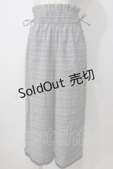 axes femme / チェック柄ワイドパンツ M グレー Y-25-07-03-108-AX-PA-SZ-ZI
