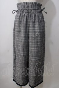 axes femme / チェック柄ワイドパンツ M グレー Y-25-07-03-108-AX-PA-SZ-ZY