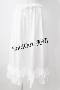 axes femme kawaii / ミディフリルペチスカート M 白 Y-25-07-03-109-AX-SK-SZ-ZY