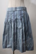 Jane Marple / jane marple　Ribbon jacquard stripe 2Faceスカート M サックス Y-25-07-03-114-JM-SK-SZ-ZY