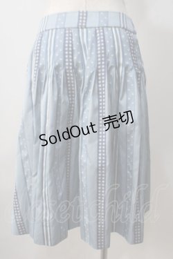 画像2: Jane Marple / jane marple　Ribbon jacquard stripe 2Faceスカート M サックス Y-25-07-03-114-JM-SK-SZ-ZT389