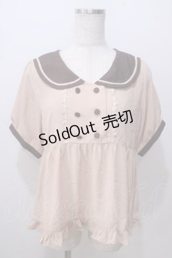 画像1: axes femme POETIQUE / セーラーブラウス M ベージュ Y-25-07-03-015-AX-BL-SZ-ZY