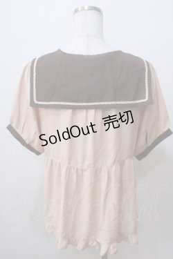 画像2: axes femme POETIQUE / セーラーブラウス M ベージュ Y-25-07-03-015-AX-BL-SZ-ZY