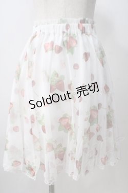 画像1: Secret Honey / ストロベリーチュールスカート  白 Y-25-07-03-125-CA-SK-AS-ZY