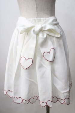 画像2: Secret Honey / ハート刺繍スカート  白ｘ赤 Y-25-07-03-126-CA-SK-AS-ZY