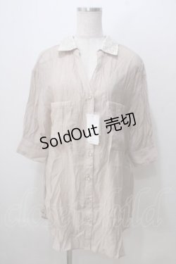 画像1: axes femme / シアースキッパーロングシャツ M ベージュ Y-25-07-03-017-AX-BL-SZ-ZI