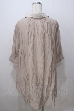 画像2: axes femme / シアースキッパーロングシャツ M ベージュ Y-25-07-03-017-AX-BL-SZ-ZY