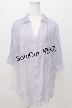 画像1: axes femme / シアースキッパーロングシャツ M ラベンダー Y-25-07-03-018-AX-BL-SZ-ZY