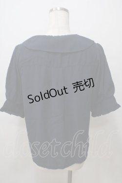 画像2: axes femme POETIQUE / チューリップ刺繍ブラウス M 紺 Y-25-07-03-024-AX-BL-SZ-ZY
