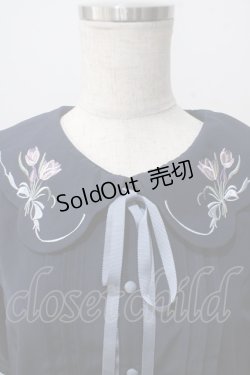 画像3: axes femme POETIQUE / チューリップ刺繍ブラウス M 紺 Y-25-07-03-024-AX-BL-SZ-ZY