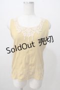 axes femme / ビジュータンクトップ M イエロー Y-25-07-03-026-AX-TO-SZ-ZY