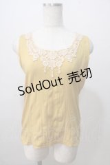 axes femme / ビジュータンクトップ M イエロー Y-25-07-03-026-AX-TO-SZ-ZY