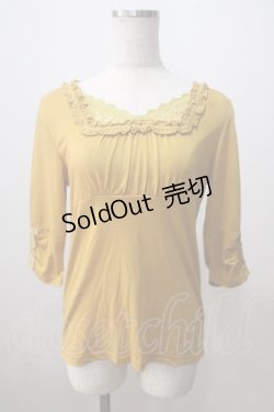 画像1: axes femme / 七分丈プルオーバー M イエロー Y-25-07-03-028-AX-TO-SZ-ZY