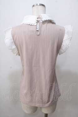 画像2: axes femme / 繊細刺繍二枚襟ノースリプルオーバー M モカ Y-25-07-03-029-AX-TO-SZ-ZY