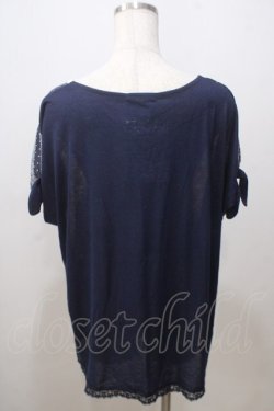 画像2: axes femme / 花×ドットトップス M 紺 Y-25-07-03-032-AX-TO-SZ-ZY