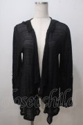 axes femme / レース使いラッセルカーデ M 黒 Y-25-07-03-035-AX-TO-SZ-ZY