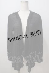axes femme / レース使いラッセルカーデ M 黒 Y-25-07-03-035-AX-TO-SZ-ZY